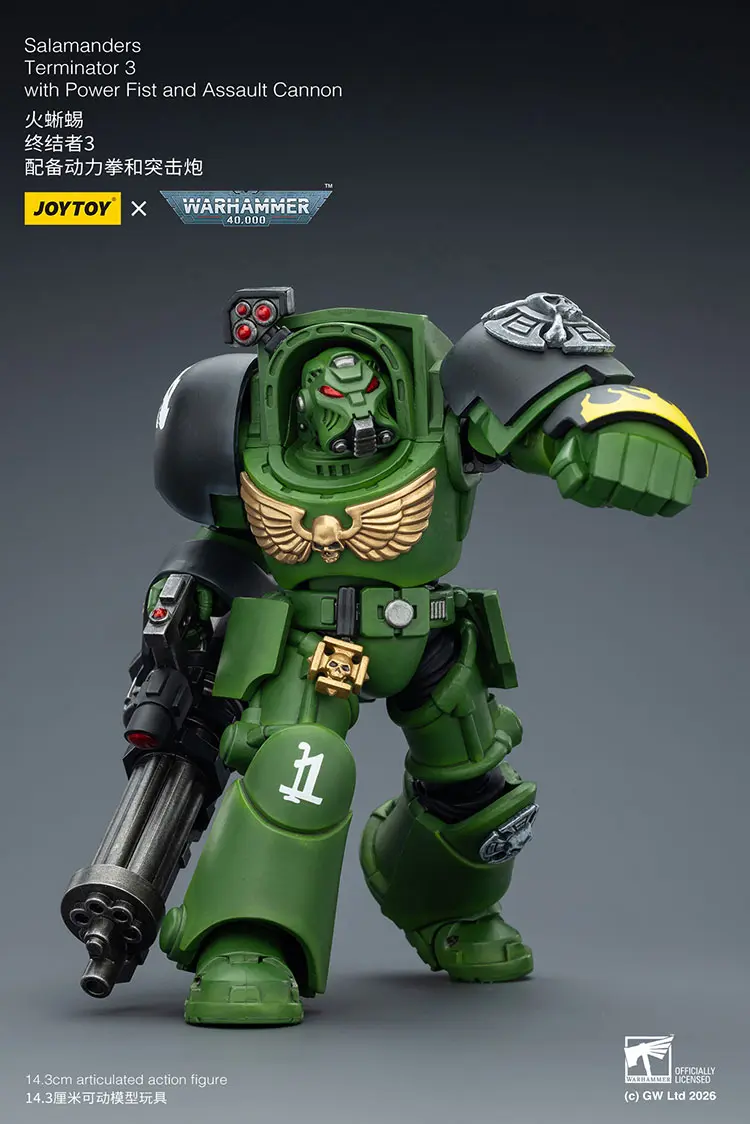 Action Figure - Salamanders Terminator 3 with Power Fist and Assault Cannon 1 18 - JOYTOY Warhammer 40K rectangle image 3 Action Figure - Salamanders Terminator 3 with Power Fist and Assault Cannon 1 18 - JOYTOY Warhammer 40K rectangle image 3