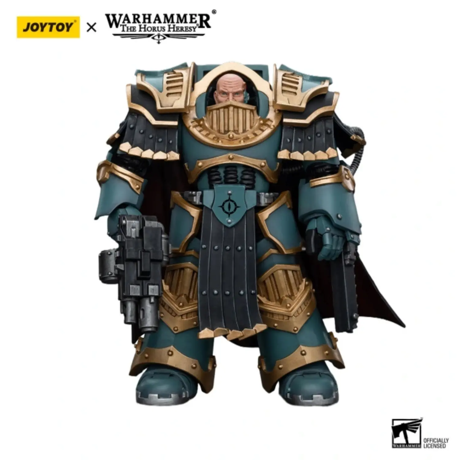 Action Figure Sons Of Horus Legion Praetor In Cataphractii Terminator Armour 1 18 Jotyoy Warhammer The Horus Heresy In White Background 4