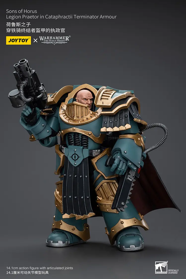 Action Figure Sons Of Horus Legion Praetor In Cataphractii Terminator Armour 1 18 Jotyoy Warhammer The Horus Heresy Rectangle Image 2