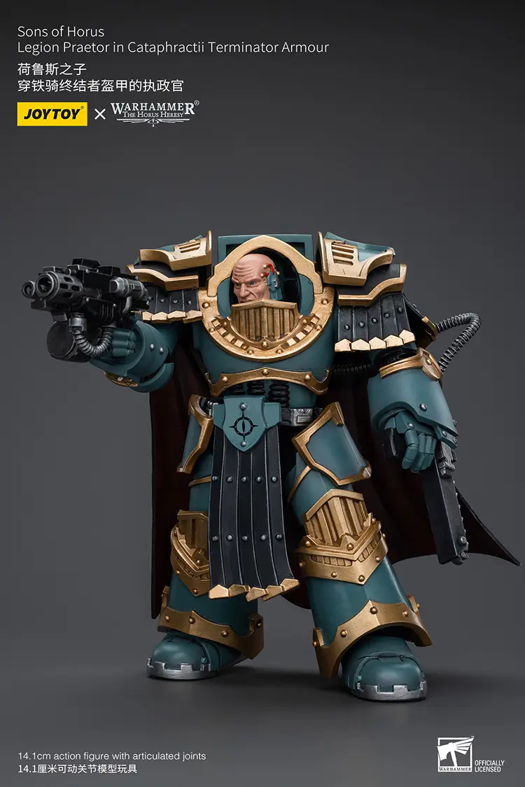 Action Figure Sons Of Horus Legion Praetor In Cataphractii Terminator Armour 1 18 Jotyoy Warhammer The Horus Heresy Rectangle Image 7