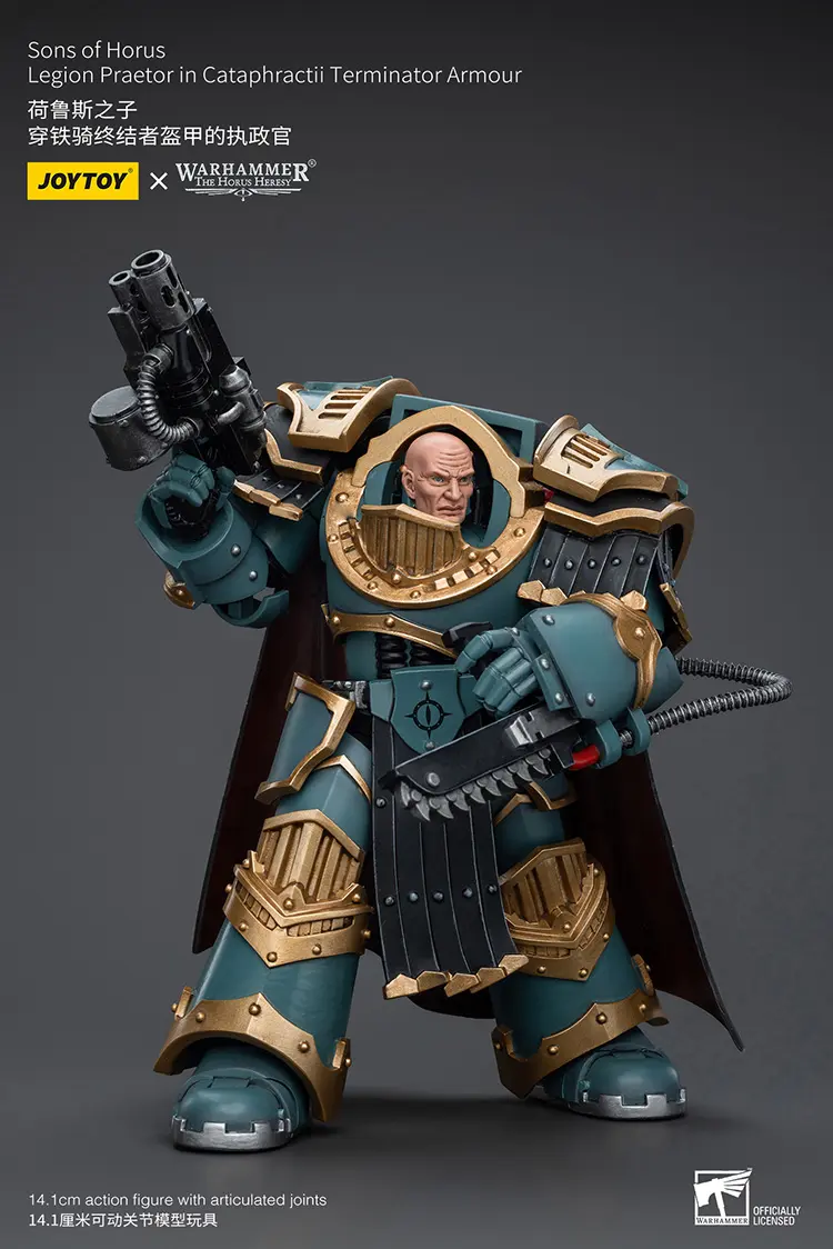 Action Figure Sons Of Horus Legion Praetor In Cataphractii Terminator Armour 1 18 Jotyoy Warhammer The Horus Heresy Rectangle Image 8