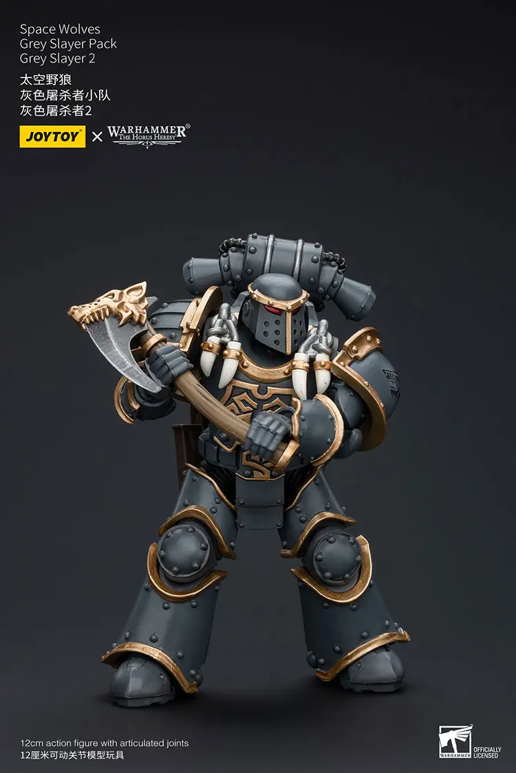 Action Figure Space Wolves Grey Slayer 2 With Helmet (grey Slayer Pack) 1 18 Jotyoy Warhammer The Horus Heresy Rectangle Image