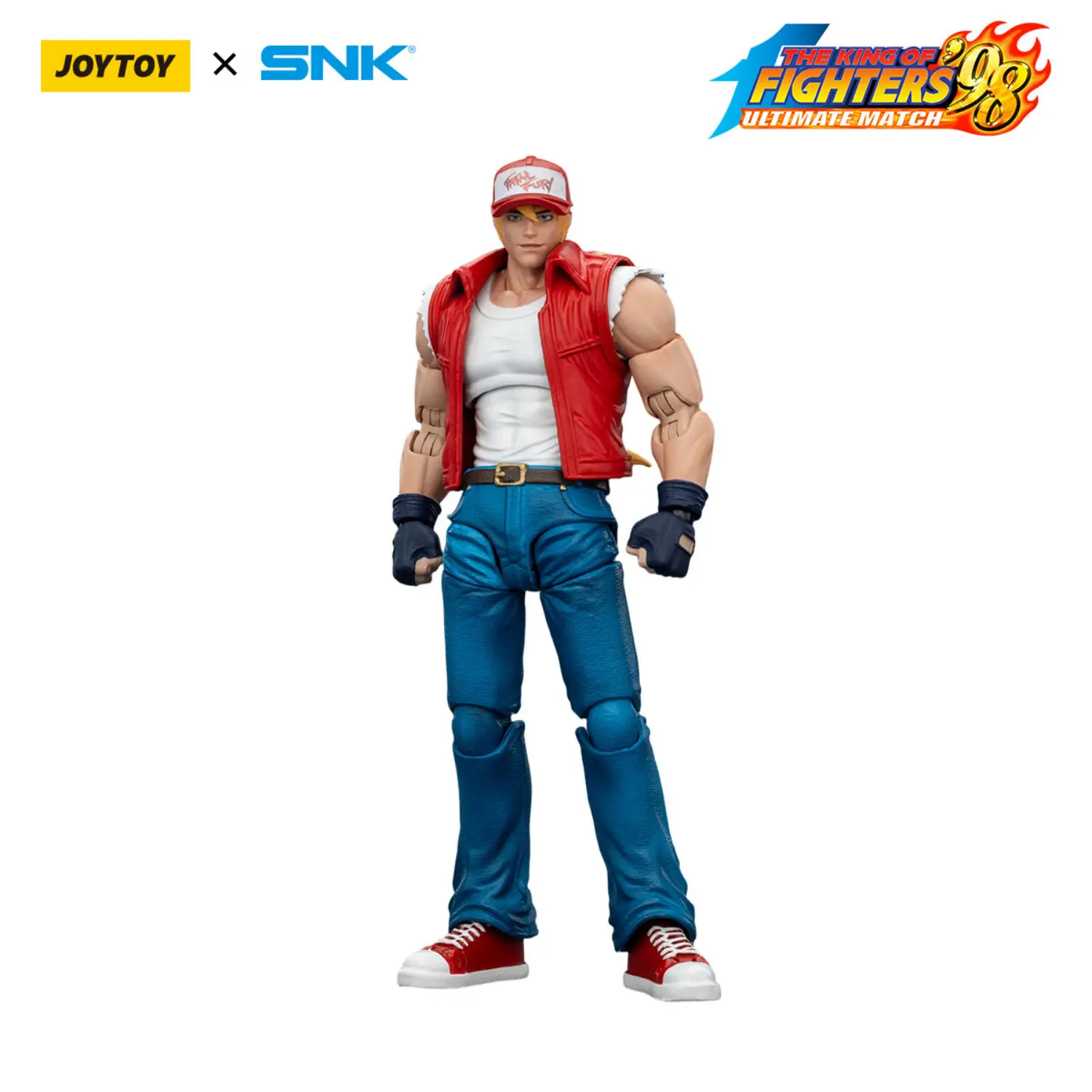 Action Figure - Terry Bogard KOF _98 UM Fatal Fury Team SNK 1 18 - JOYTOY The King of Fighters in white background 1 Action Figure - Terry Bogard KOF '98 UM Fatal Fury Team SNK 1/18 - JOYTOY The King of Fighters