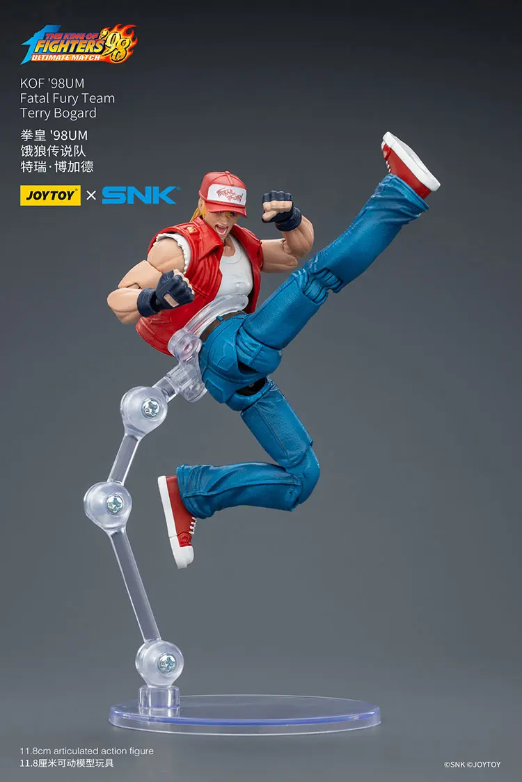 Action Figure - Terry Bogard KOF _98 UM Fatal Fury Team SNK 1 18 - JOYTOY The King of Fighters on the display stand 2rectangle image Action Figure - Terry Bogard KOF '98 UM Fatal Fury Team SNK 1/18 - JOYTOY The King of Fighters