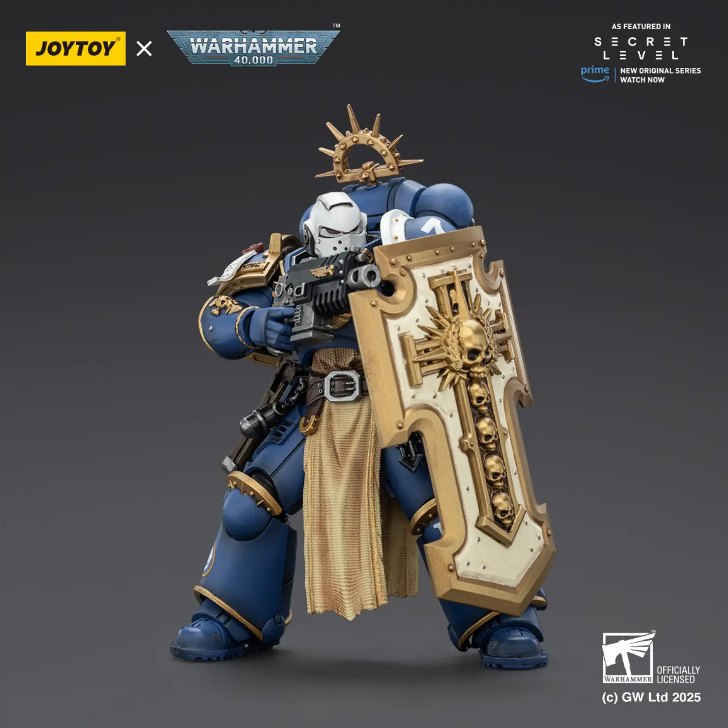 Action Figure - Ultramarines Levantus with Power Sword, Stormshield and Bolt Pistol 1 18 - JOYTOY Warhammer 40K 4 Action Figure Ultramarines Levantus With Power Sword, Stormshield And Bolt Pistol 1 18 Joytoy Warhammer 40k 4