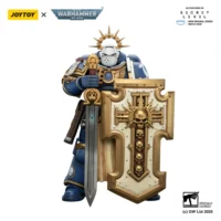 Action Figure - Ultramarines Levantus with Power Sword, Stormshield and Bolt Pistol 1 18 - JOYTOY Warhammer 40K in white back ground Action Figure Ultramarines Levantus With Power Sword, Stormshield And Bolt Pistol 1 18 Joytoy Warhammer 40k In White Back Ground