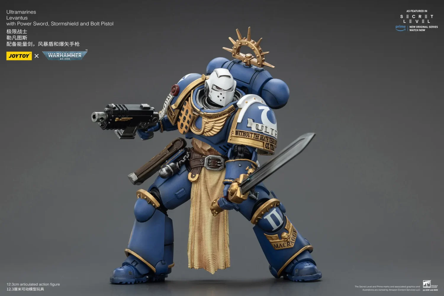 Action Figure - Ultramarines Levantus with Power Sword, Stormshield and Bolt Pistol 1 18 - JOYTOY Warhammer 40K rectangle image 5 Action Figure Ultramarines Levantus With Power Sword, Stormshield And Bolt Pistol 1 18 Joytoy Warhammer 40k Rectangle Image 5
