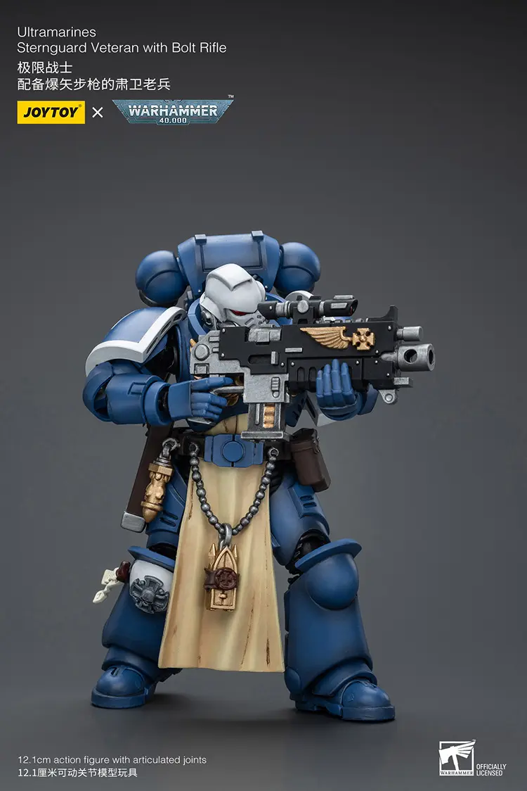 Action Figure Ultramarines Sternguard Veteran With Bolt Rifle 1 18 Joytoy Warhammer 40k Rectangle Image 3