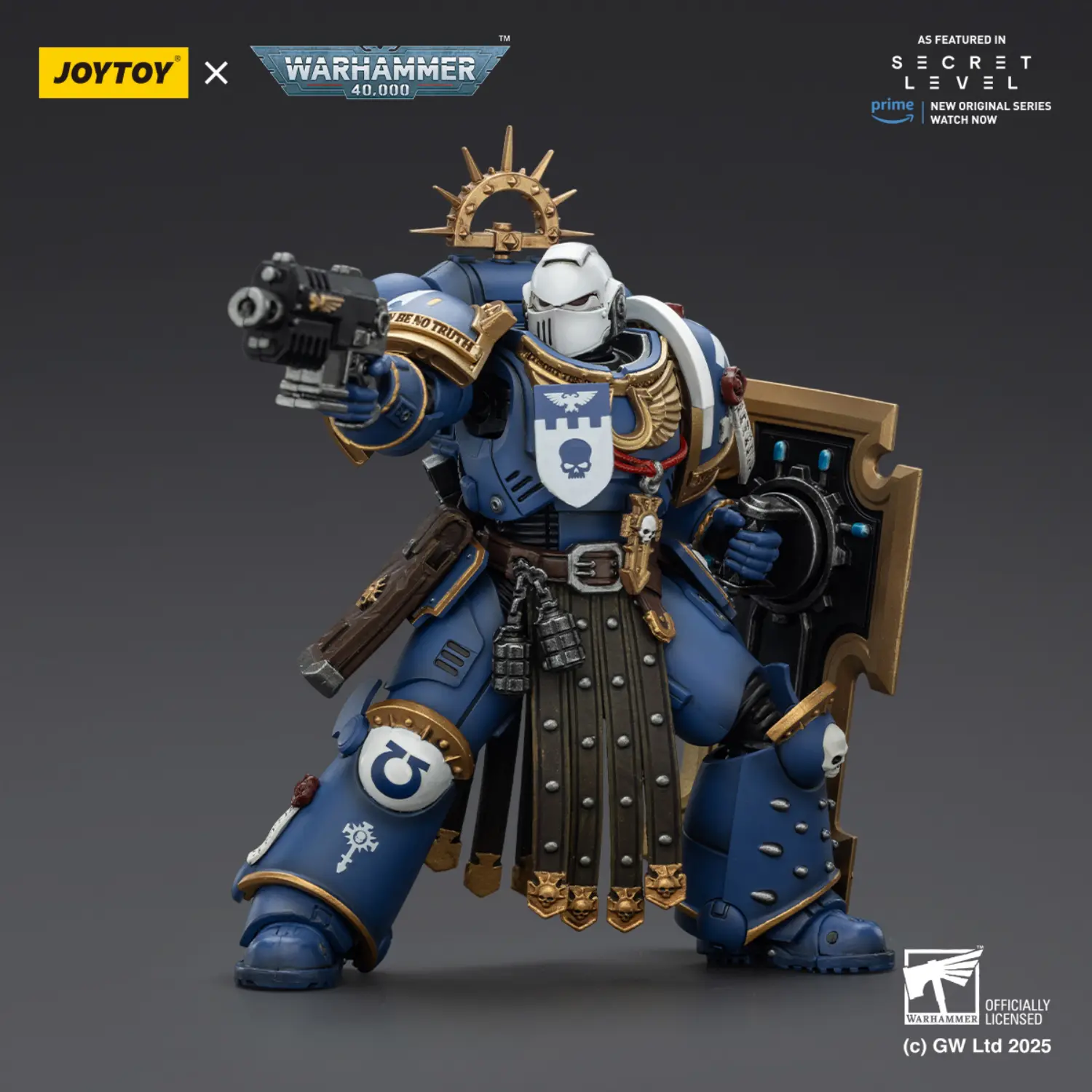 Action Figure - Ultramarines Torvald with Power Sword, Stormshield and Bolt Pistol 1 18 - JOYTOY Warhammer 40K 3 Action Figure Ultramarines Torvald With Power Sword, Stormshield And Bolt Pistol 1 18 Joytoy Warhammer 40k 3