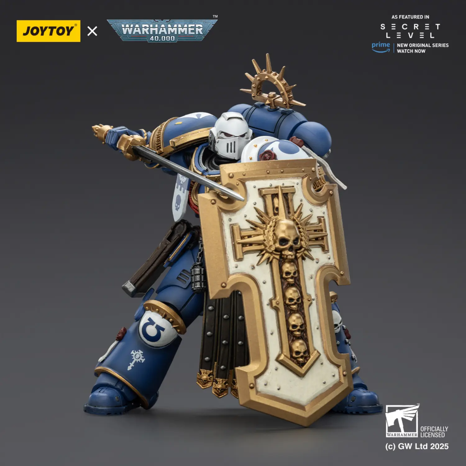 Action Figure - Ultramarines Torvald with Power Sword, Stormshield and Bolt Pistol 1 18 - JOYTOY Warhammer 40K 4 Action Figure Ultramarines Torvald With Power Sword, Stormshield And Bolt Pistol 1 18 Joytoy Warhammer 40k 4