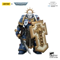 Action Figure - Ultramarines Torvald with Power Sword, Stormshield and Bolt Pistol 1 18 - JOYTOY Warhammer 40K in white background Action Figure Ultramarines Torvald With Power Sword, Stormshield And Bolt Pistol 1 18 Joytoy Warhammer 40k In White Background