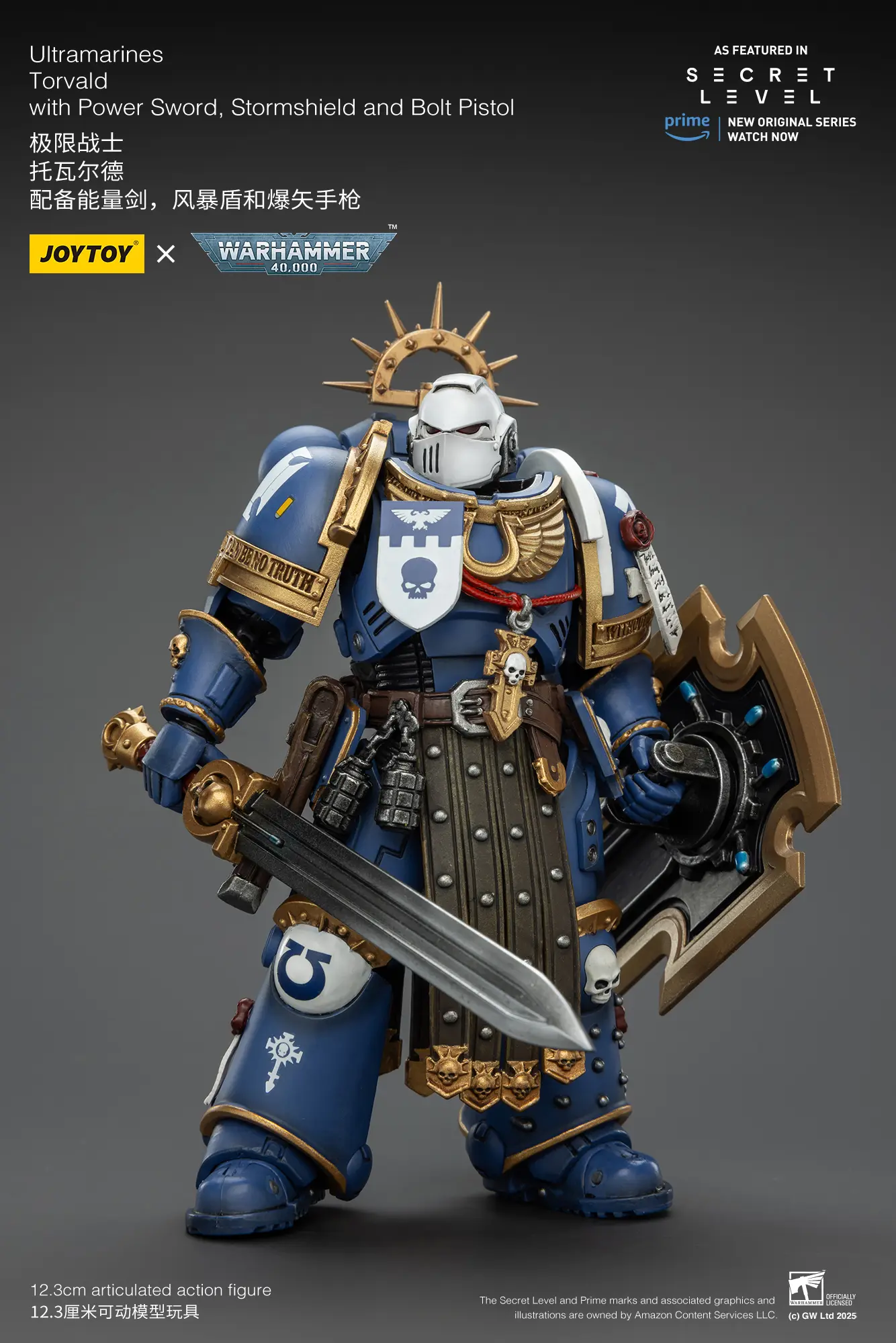 Action Figure - Ultramarines Torvald with Power Sword, Stormshield and Bolt Pistol 1 18 - JOYTOY Warhammer 40K rectangle image 4 Action Figure Ultramarines Torvald With Power Sword, Stormshield And Bolt Pistol 1 18 Joytoy Warhammer 40k Rectangle Image 4
