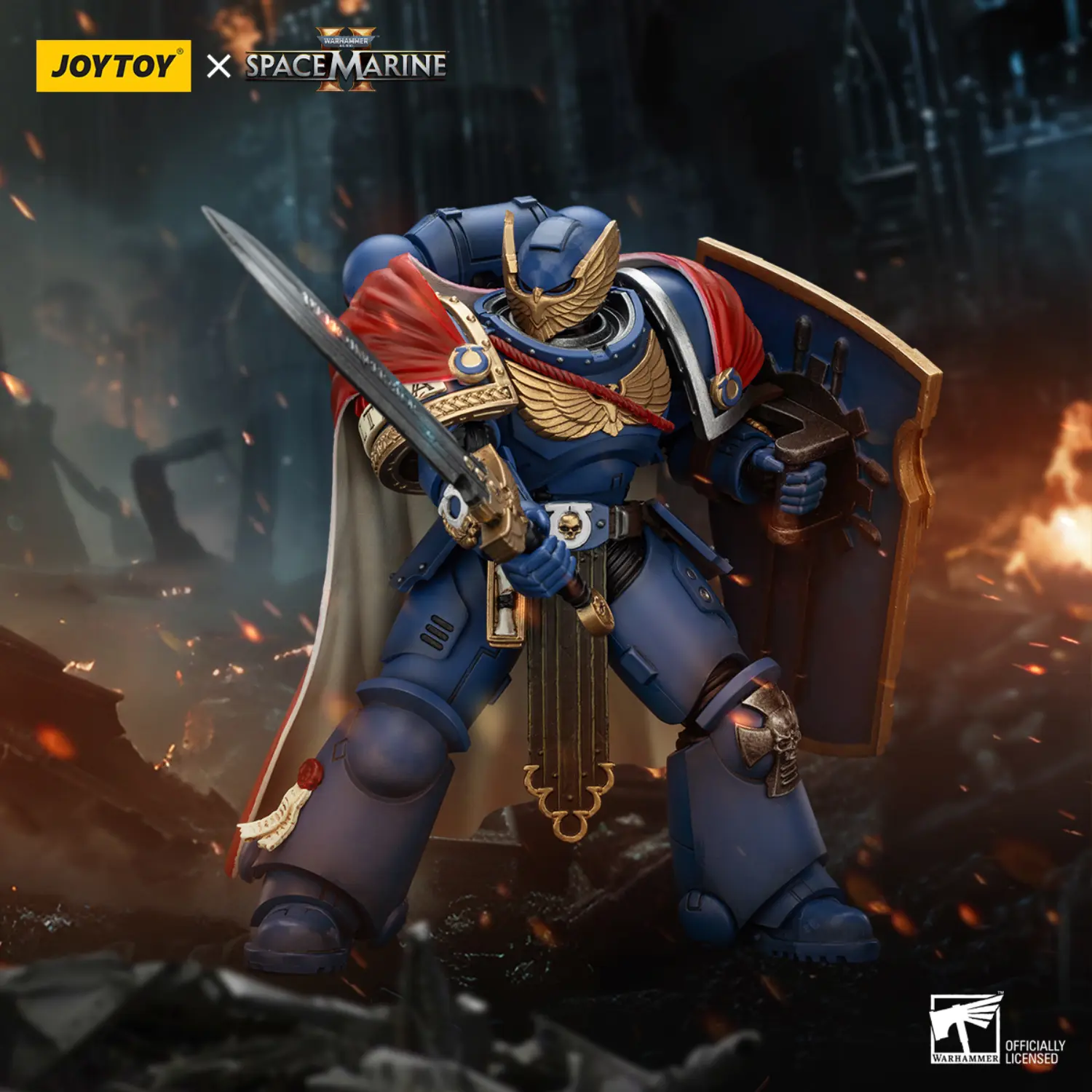 Action Figure Ultramarines Victrix Honour Guard With Storm Shield And Power Sword 1 18 Joytoy Warhammer 40k In Battle Fields