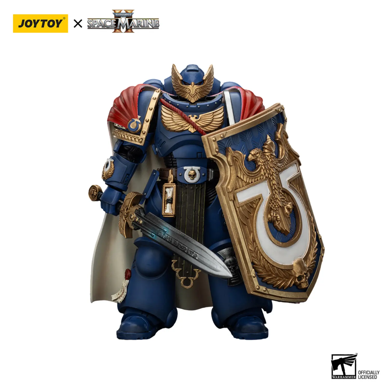Action Figure Ultramarines Victrix Honour Guard With Storm Shield And Power Sword 1 18 Joytoy Warhammer 40k In White Background 1