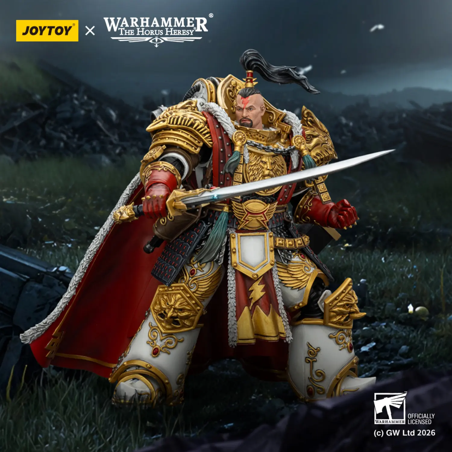 Action Figure - White Scars Jaghatai Khan, Primarch of the Vth Legion 1 18 - JOTYOY Warhammer The Horus Heresy in dark battle fields background Action Figure White Scars Jaghatai Khan, Primarch Of The Vth Legion 1 18 Jotyoy Warhammer The Horus Heresy In Dark Battle Fields Background