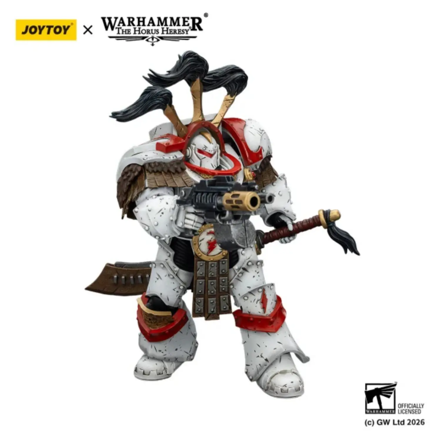 Action Figure - White Scars Legion Praetor in Cataphractii Terminator Armour 1 18 - JOYTOY Warhammer 40K in white background 3 Action Figure White Scars Legion Praetor In Cataphractii Terminator Armour 1 18 Joytoy Warhammer 40k In White Background 3