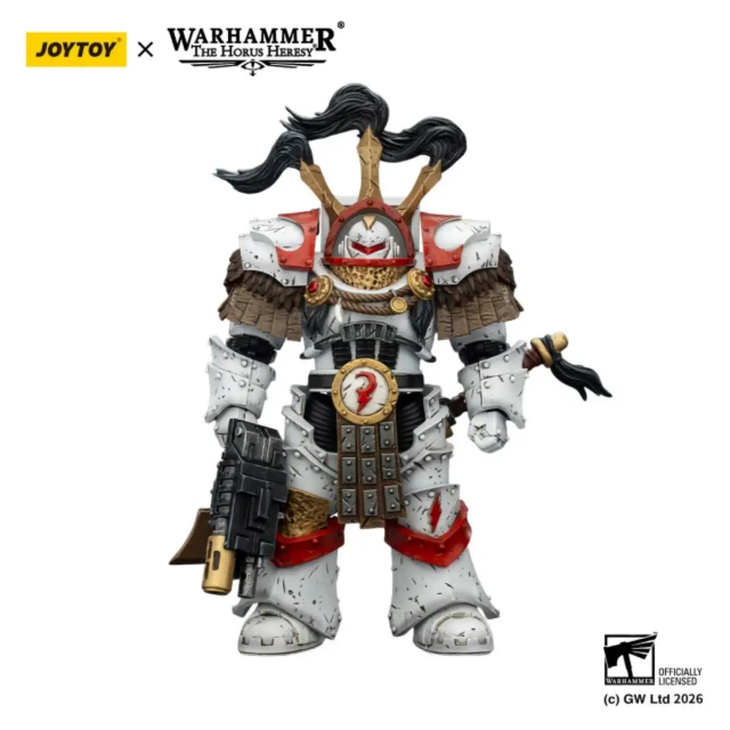 Action Figure - White Scars Legion Praetor in Cataphractii Terminator Armour 1 18 - JOYTOY Warhammer 40K in white background Action Figure White Scars Legion Praetor In Cataphractii Terminator Armour 1 18 Joytoy Warhammer 40k In White Background
