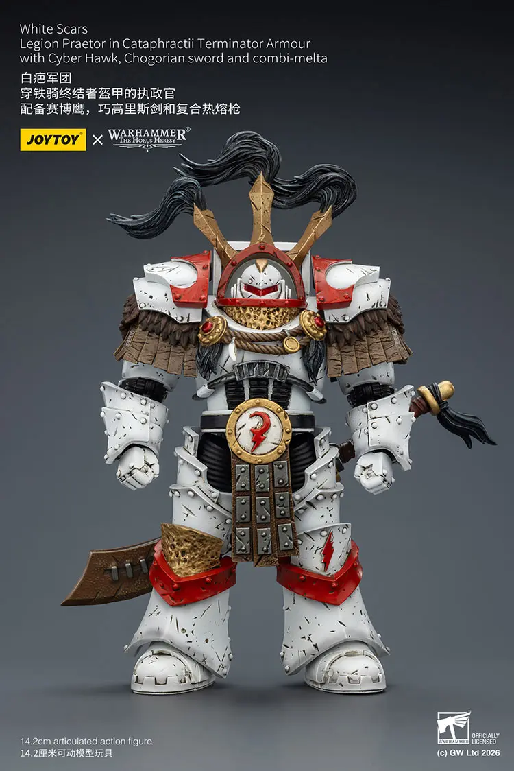 Action Figure - White Scars Legion Praetor in Cataphractii Terminator Armour 1 18 - JOYTOY Warhammer 40K rectangle image 1 Action Figure White Scars Legion Praetor In Cataphractii Terminator Armour 1 18 Joytoy Warhammer 40k Rectangle Image 1