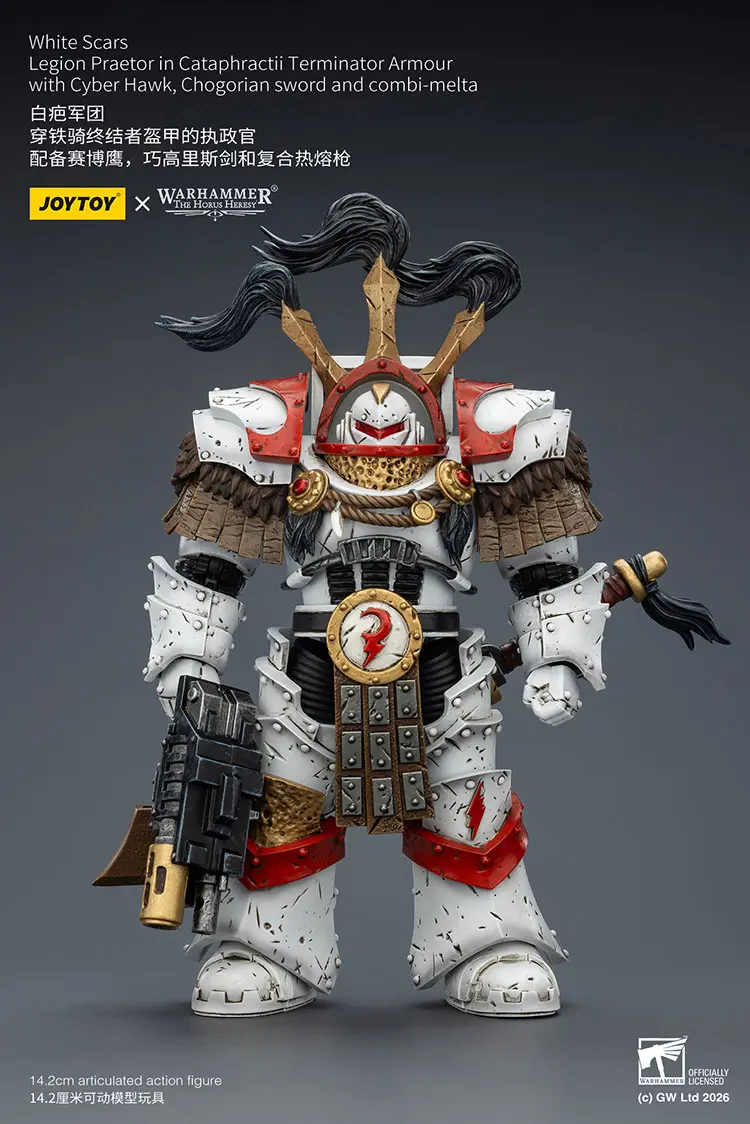 Action Figure - White Scars Legion Praetor in Cataphractii Terminator Armour 1 18 - JOYTOY Warhammer 40K rectangle image 2 Action Figure White Scars Legion Praetor In Cataphractii Terminator Armour 1 18 Joytoy Warhammer 40k Rectangle Image 2