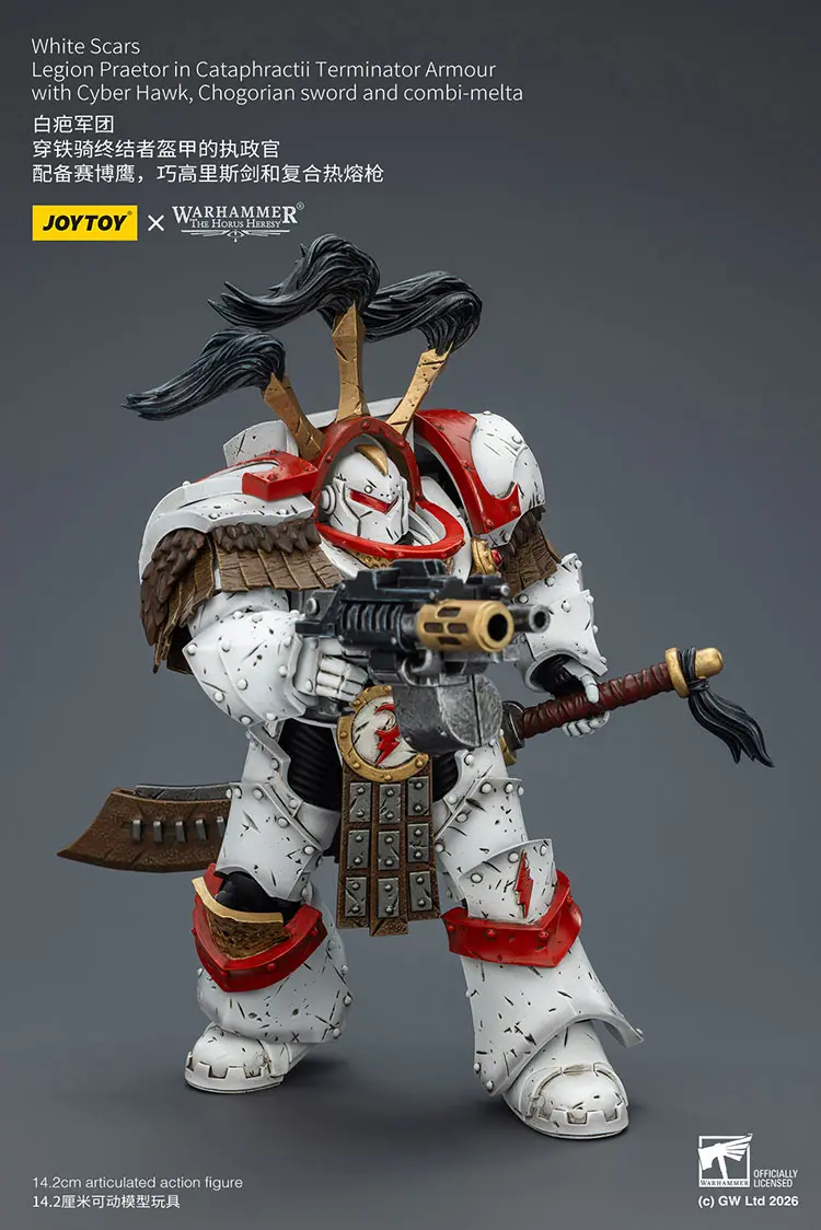 Action Figure - White Scars Legion Praetor in Cataphractii Terminator Armour 1 18 - JOYTOY Warhammer 40K rectangle image 7 Action Figure White Scars Legion Praetor In Cataphractii Terminator Armour 1 18 Joytoy Warhammer 40k Rectangle Image 7