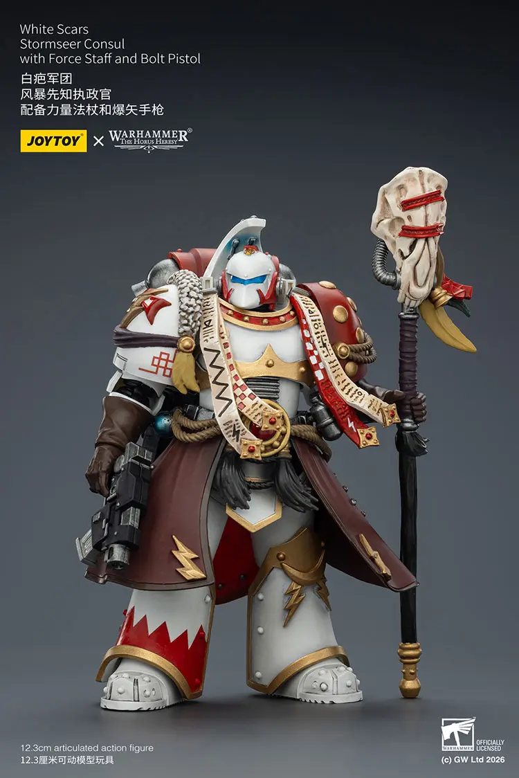 Action Figure - White Scars Stormseer Consul with Force Staff and Bolt Pistol 1 18 - JOYTOY Warhammer 40K rectangle image 3 Action Figure White Scars Stormseer Consul With Force Staff And Bolt Pistol 1 18 Joytoy Warhammer 40k Rectangle Image 3