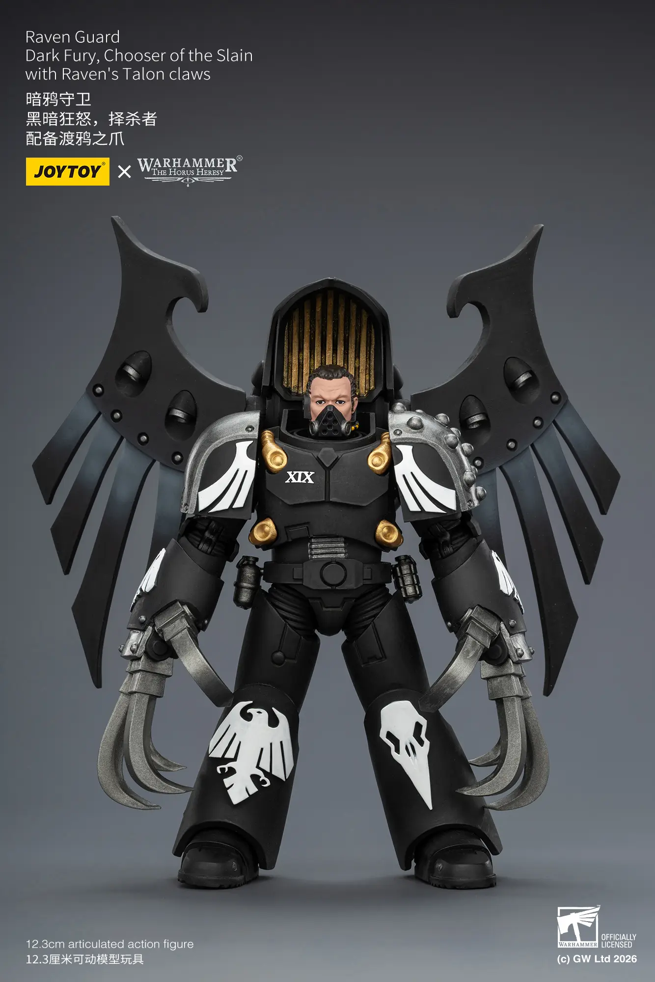 Action Figure – JoyToy Raven Guard Dark Fury, Chooser of the Slain with Raven’s Talon claws 1 18 – Warhammer The Horus Heresy rectangle image
