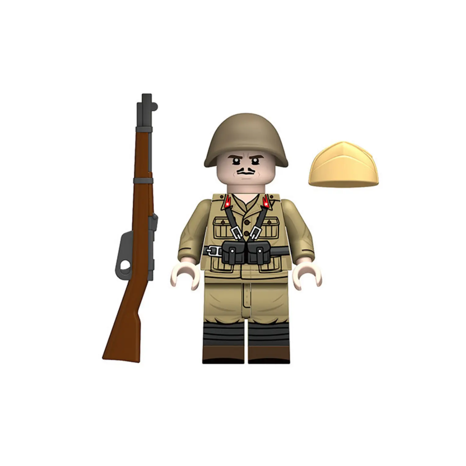 Minifigure - Royal Italian Army Infantry Rifleman (North Africa Tropical Variant) WWII (LEGO Compatible)