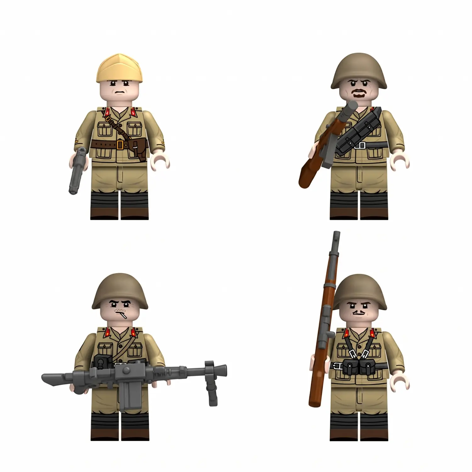 Minifigure - Royal Italian Army Infantry Squad WWII (LEGO Compatible)