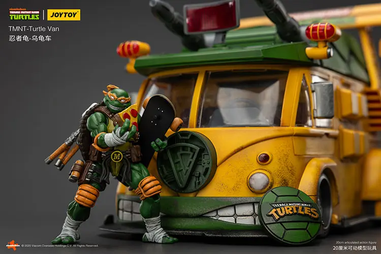 Vehicle Model Turtle Van (party Wagon) With Ninja Turtles Tmnt Nickelodeon 1 18 Joytoy Teenage Mutant Ninja Turtles Rectangle Image 1