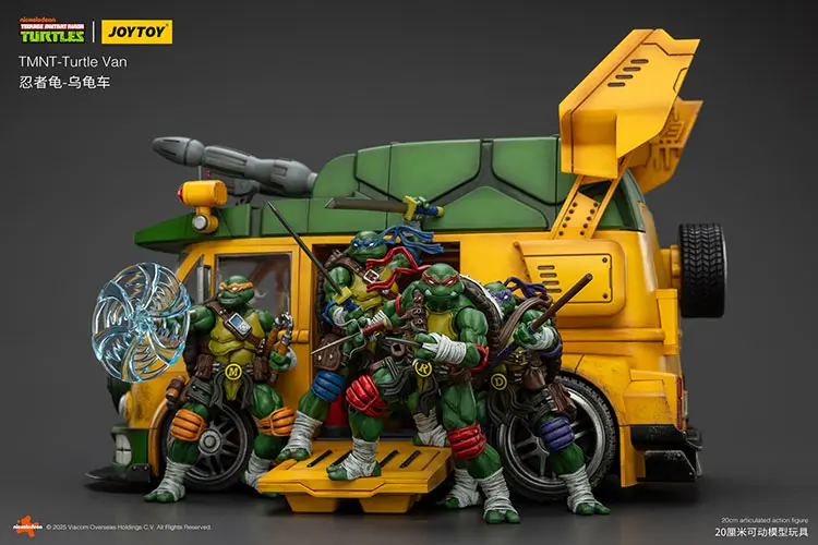 Vehicle Model Turtle Van (party Wagon) With Ninja Turtles Tmnt Nickelodeon 1 18 Joytoy Teenage Mutant Ninja Turtles Rectangle Image 2