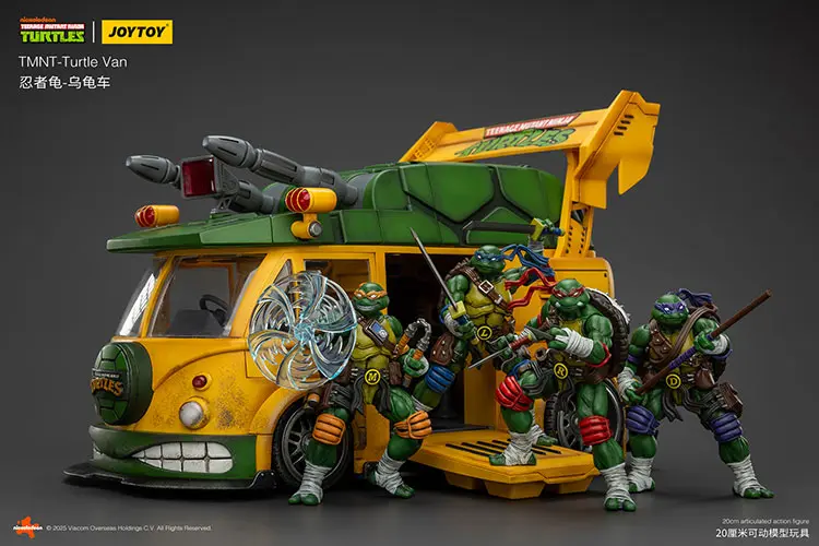 Vehicle Model Turtle Van (party Wagon) With Ninja Turtles Tmnt Nickelodeon 1 18 Joytoy Teenage Mutant Ninja Turtles Rectangle Image 3