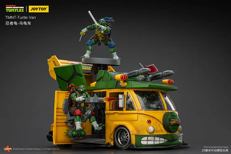 Vehicle Model Turtle Van (party Wagon) With Ninja Turtles Tmnt Nickelodeon 1 18 Joytoy Teenage Mutant Ninja Turtles Rectangle Image 4