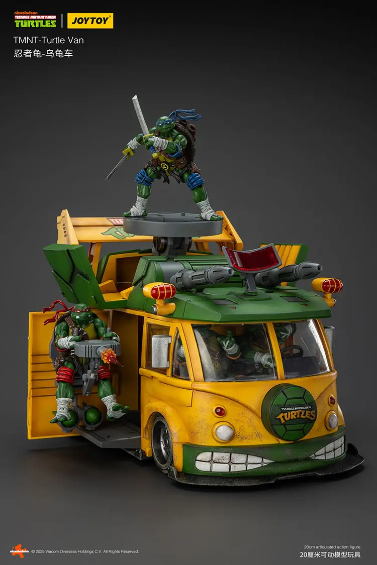 Vehicle Model Turtle Van (party Wagon) With Ninja Turtles Tmnt Nickelodeon 1 18 Joytoy Teenage Mutant Ninja Turtles Rectangle Image 5