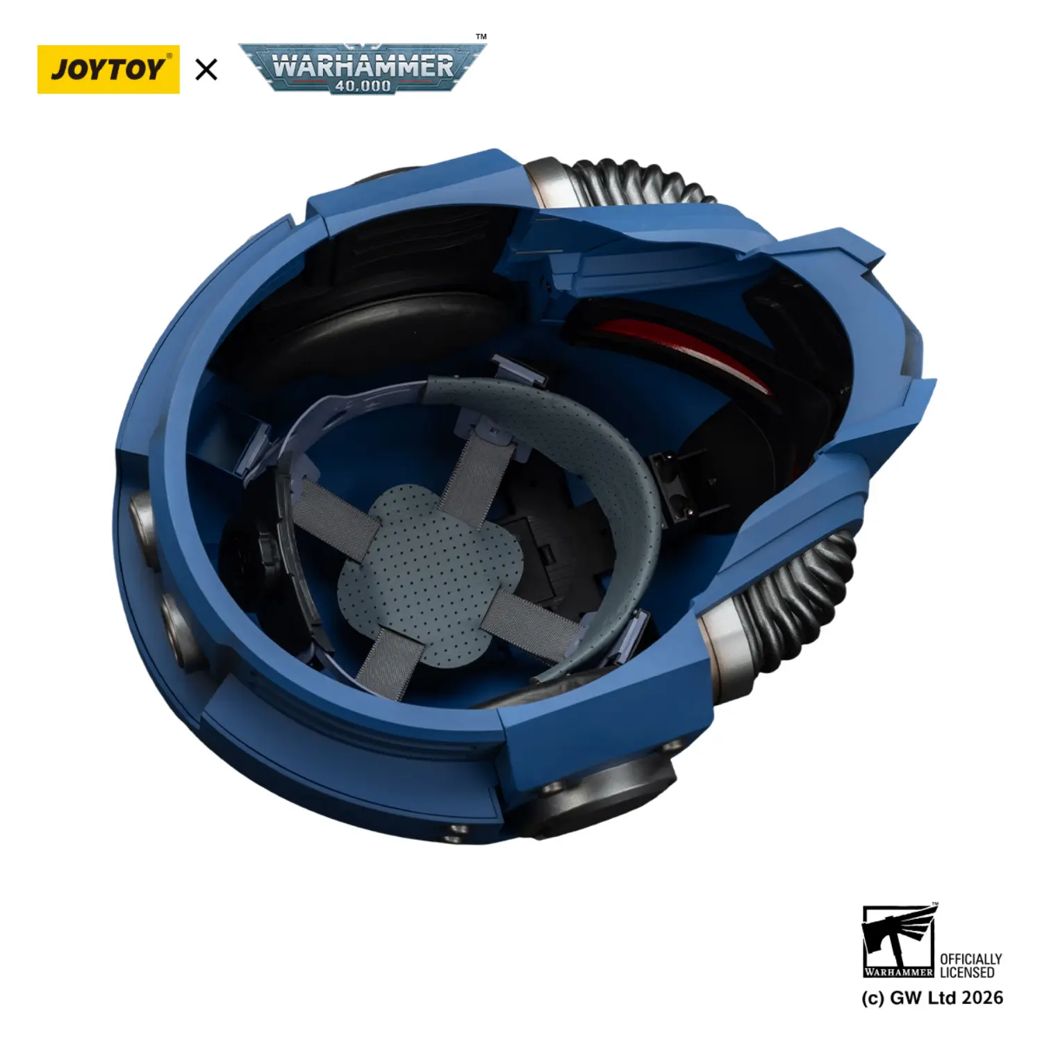 In Side Of The Action Figure Joytoy Ultramarines Captain Mkx Helmet 1 1 Life Size Replica Warhammer 40k In White Background