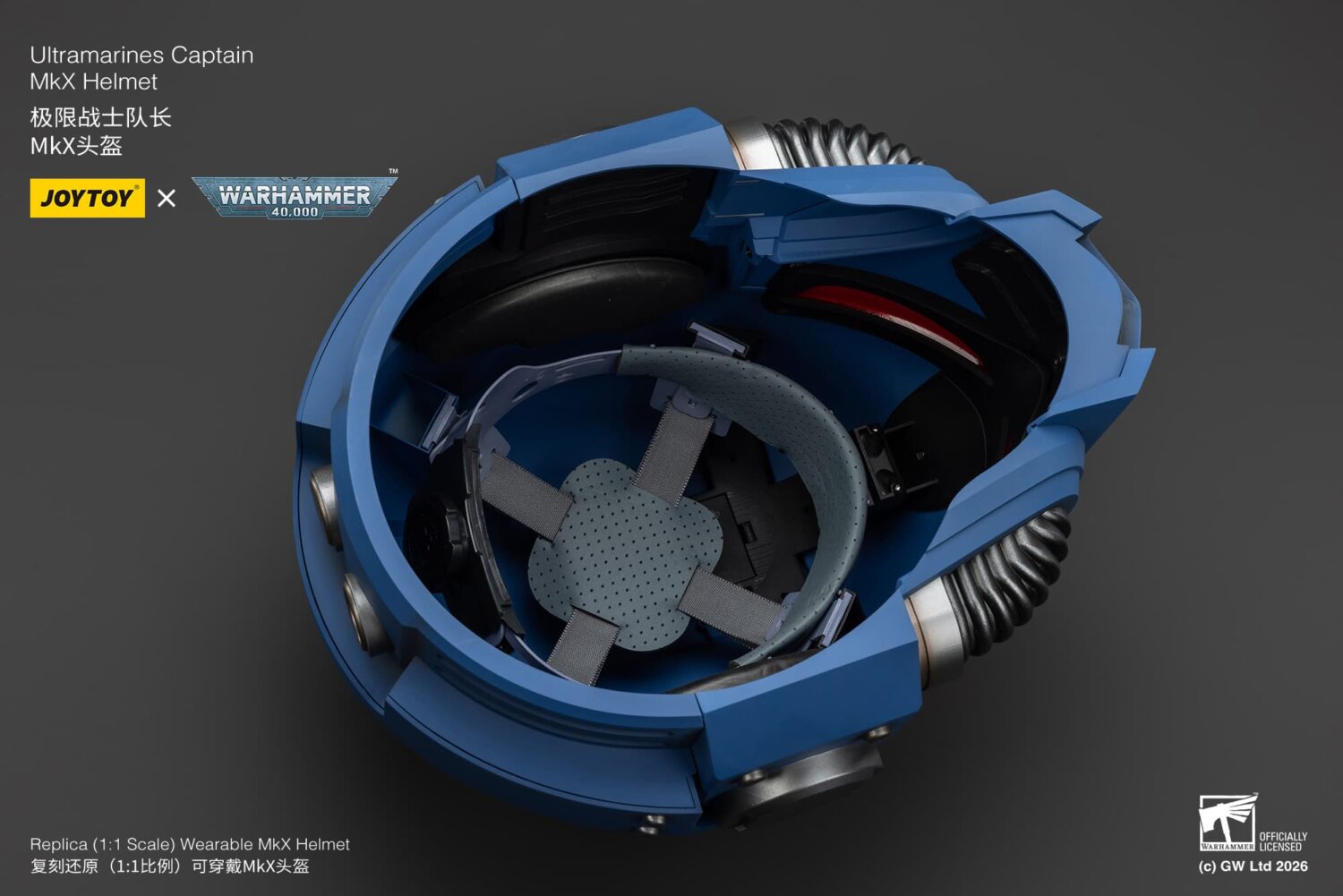 Inside Of The Action Figure Joytoy Ultramarines Captain Mkx Helmet 1 1 Life Size Replica Warhammer 40k Rectangle Image