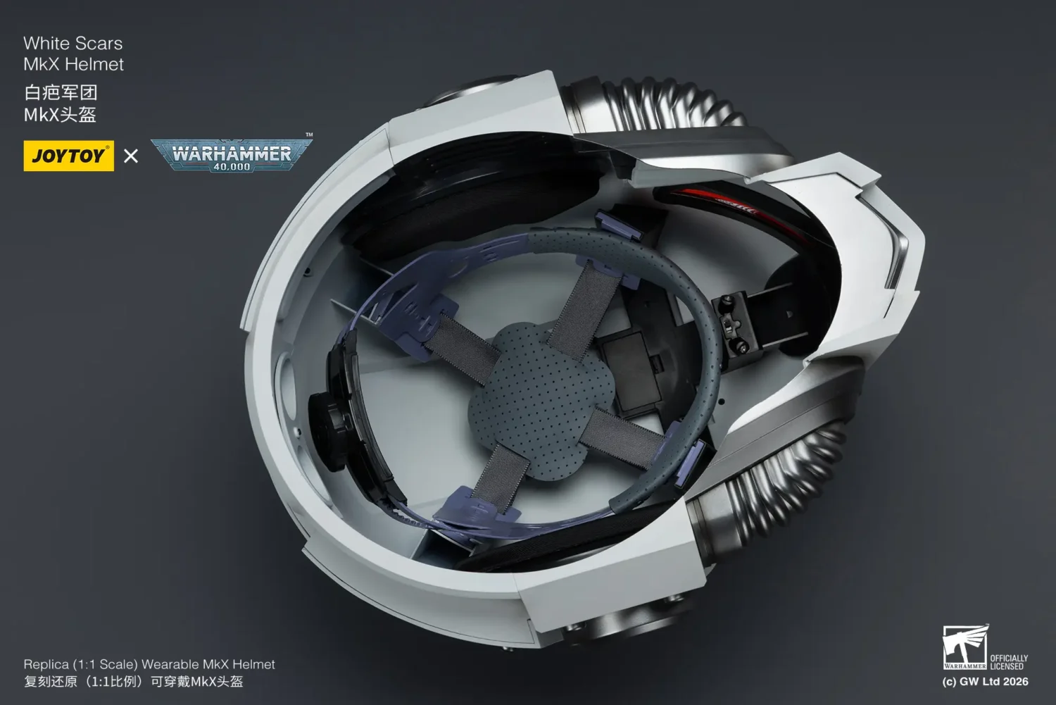 inside of the Action Figure - JOYTOY White Scars MkX Helmet 1 1 Life-Size Replica - Warhammer 40K rectangle image