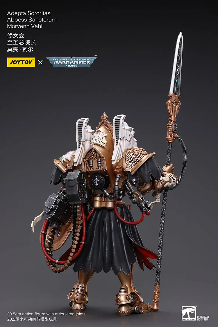 The Back Of Action Figure Adepta Sororitas Abbess Sanctorum Morvenn Vahl 1 18 Joytoy Warhammer 40k Rectangle Image