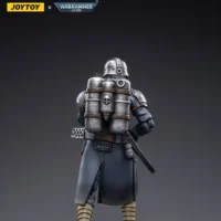 The Back Of Action Figure Astra Militarum Death Korps Of Krieg Veteran Squad Guardsman With Flamer 1 18 Joytoy Warhammer 40k Rectangle Image
