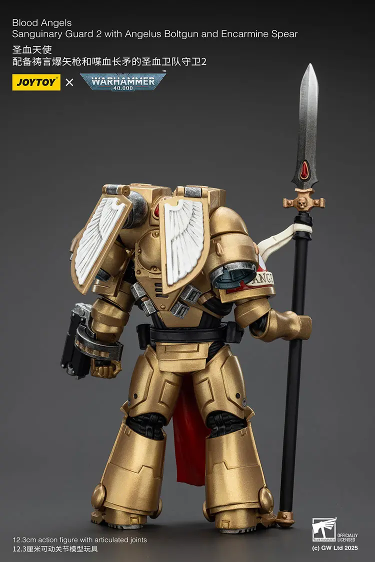 the back of Action Figure - Blood Angels Sanguinary Guard 2 with Angelus Boltgun and Encarmine Spear 1 18 - JOYTOY Warhammer 40K rectangle image The Back Of Action Figure Blood Angels Sanguinary Guard 2 With Angelus Boltgun And Encarmine Spear 1 18 Joytoy Warhammer 40k Rectangle Image
