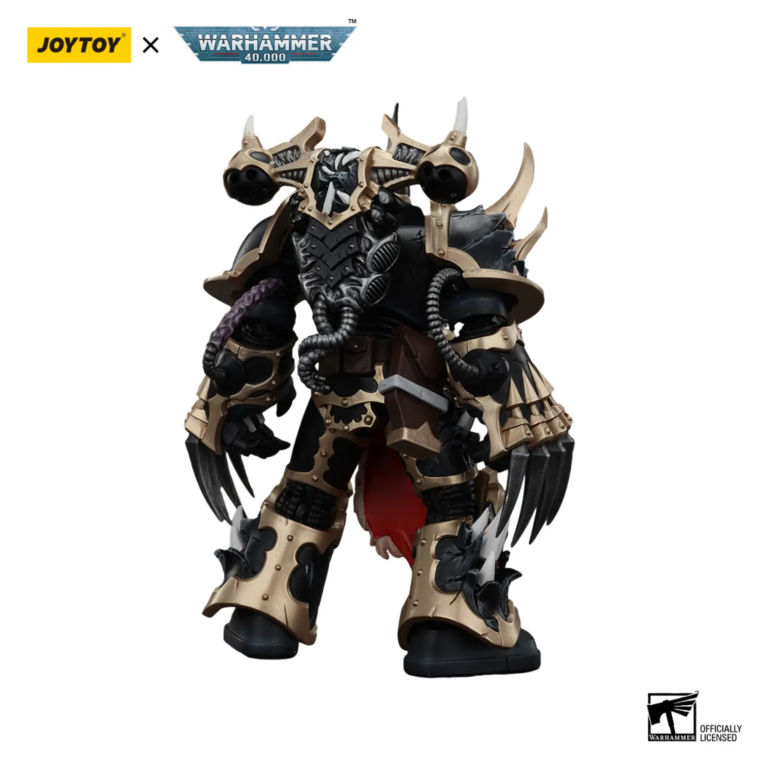 the back of Action Figure - Chaos Space Marines Black Legion Chosen with Lightning Claws 1 18 - JOYTOY Warhammer 40K in white background The Back Of Action Figure Chaos Space Marines Black Legion Chosen With Lightning Claws 1 18 Joytoy Warhammer 40k In White Background