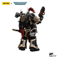 The Back Of Action Figure Chaos Space Marines Black Legion Chosen With Plasma Pistol And Power Axe 1 18 Joytoy Warhammer 40k In White Bakcground