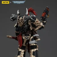 The Back Of Action Figure Chaos Space Marines Black Legion Chosen With Plasma Pistol And Power Axe 1 18 Joytoy Warhammer 40k Rectangle Image