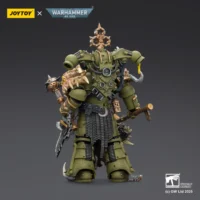 the back of Action Figure - Chaos Space Marines Death Guard Plague Marine (with Bubotic Axe and Plague Weapons) 1 18 - JOYTOY Warhammer 40K The Back Of Action Figure Chaos Space Marines Death Guard Plague Marine (with Bubotic Axe And Plague Weapons) 1 18 Joytoy Warhammer 40k