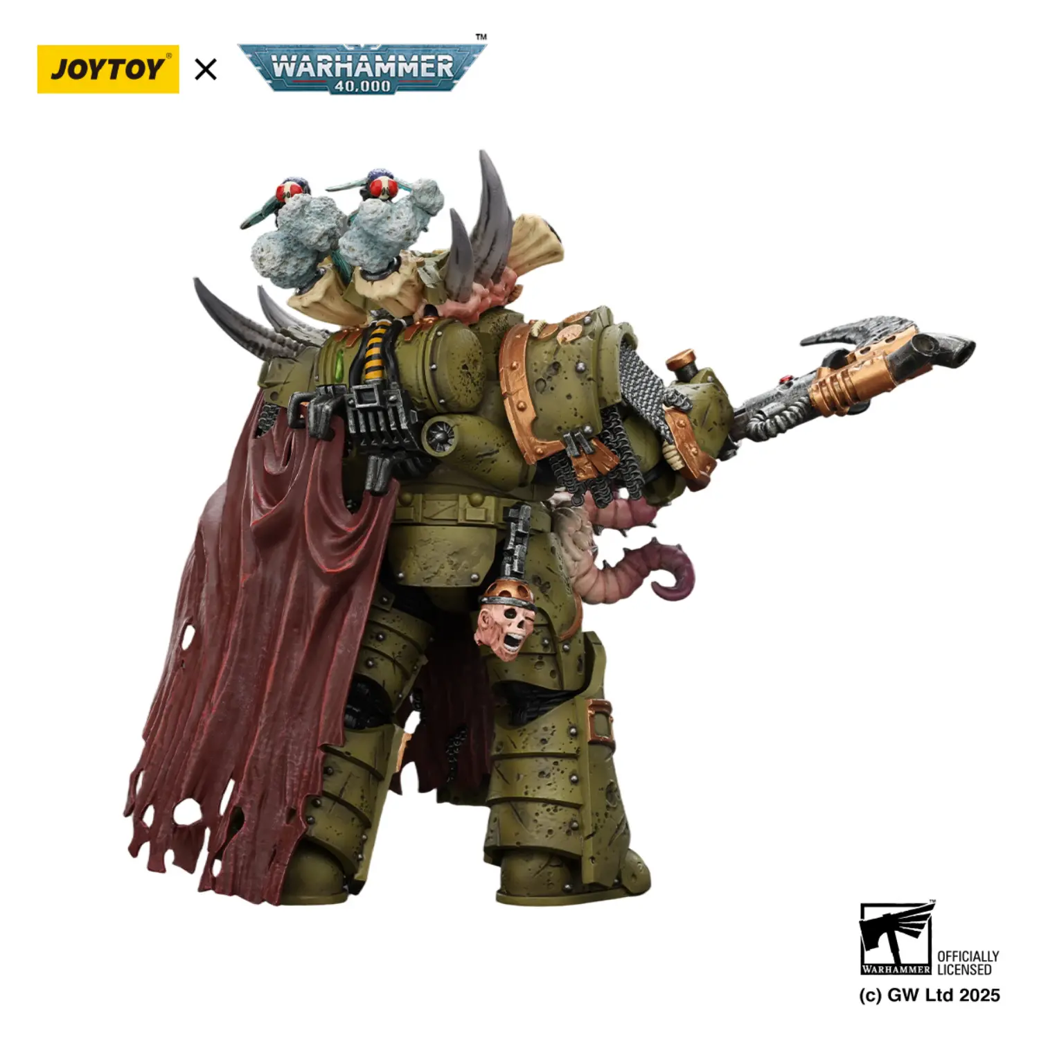 the back of Action Figure - Death Guard Deathshroud Terminator 2 with Manreaper and Plaguespurter Gauntlet 1 18 - JOYTOY Warhammer 40K in white background The Back Of Action Figure Death Guard Deathshroud Terminator 2 With Manreaper And Plaguespurter Gauntlet 1 18 Joytoy Warhammer 40k In White Background