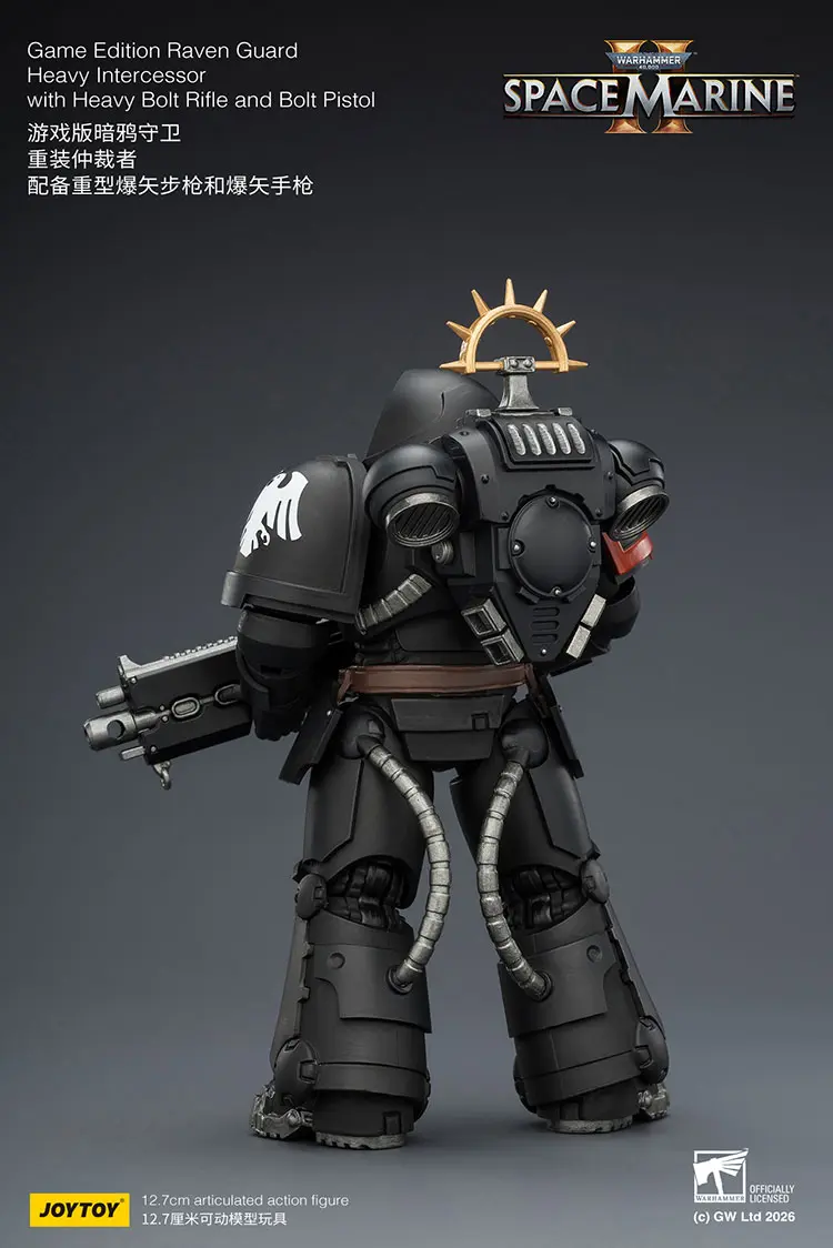 the back of Action Figure - Game Edition Raven Guard Heavy Intercessor with Heavy Bolt Rifle and Bolt Pistol 1 18 - JOYTOY Warhammer 40K rectangle image The Back Of Action Figure Game Edition Raven Guard Heavy Intercessor With Heavy Bolt Rifle And Bolt Pistol 1 18 Joytoy Warhammer 40k Rectangle Image