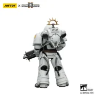 the back of Action Figure - Game Edition White Scars Heavy Intercessor with Heavy Bolt Rifle and Bolt Pistol 1 18 - JOYTOY Warhammer 40K in white background The Back Of Action Figure Game Edition White Scars Heavy Intercessor With Heavy Bolt Rifle And Bolt Pistol 1 18 Joytoy Warhammer 40k In White Background