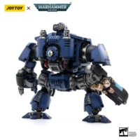the back of Action Figure - Ultramarines Redemptor Dreadnought Brother Tyleas 1 18 - JOYTOY Warhammer 40K in white background The Back Of Action Figure Ultramarines Redemptor Dreadnought Brother Tyleas 1 18 Joytoy Warhammer 40k In White Background