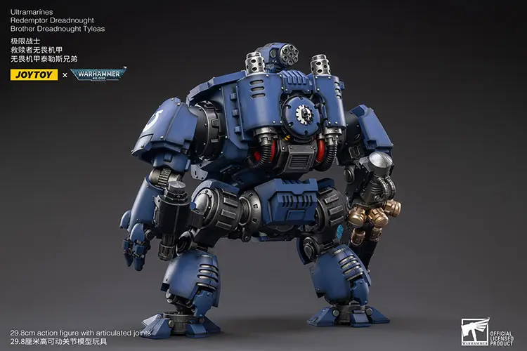the back of Action Figure - Ultramarines Redemptor Dreadnought Brother Tyleas 1 18 - JOYTOY Warhammer 40K rectangle image 2 The Back Of Action Figure Ultramarines Redemptor Dreadnought Brother Tyleas 1 18 Joytoy Warhammer 40k Rectangle Image 2