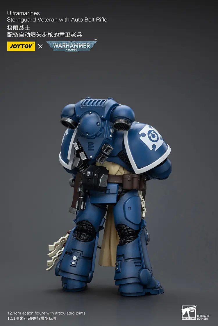 the back of Action Figure - Ultramarines Sternguard Veteran with Auto Bolt Rifle 1 18 - JOYTOY Warhammer 40K rectangle image The Back Of Action Figure Ultramarines Sternguard Veteran With Auto Bolt Rifle 1 18 Joytoy Warhammer 40k Rectangle Image