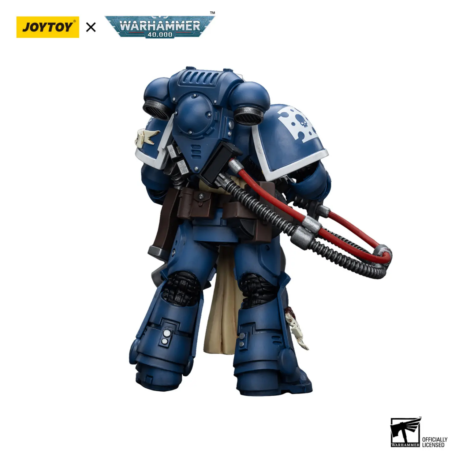 the back of Action Figure - Ultramarines Sternguard Veteran with Heavy Bolter 1 18 - JOYTOY Warhammer 40K in white background The Back Of Action Figure Ultramarines Sternguard Veteran With Heavy Bolter 1 18 Joytoy Warhammer 40k In White Background